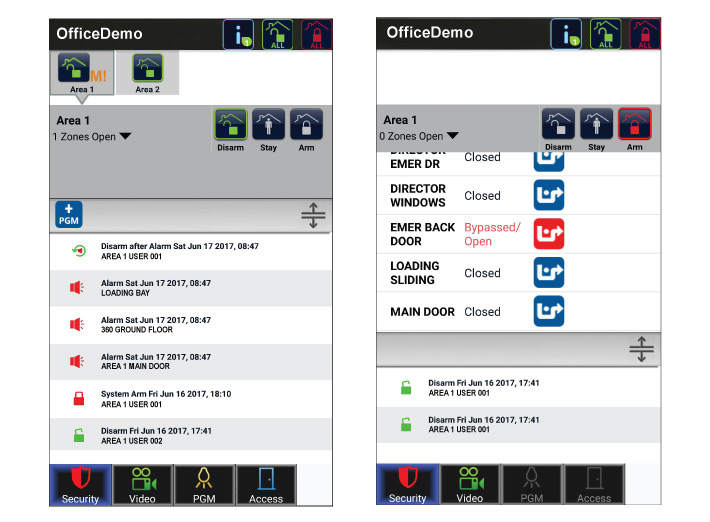 INSITE GOLD - MOBILE APPS FOR PARADOX ALARM 4 insite gold mobile app screenshoot