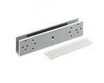 U1 bracket supports electromagnetic lock installation on frameless glass doors for structural integrity.