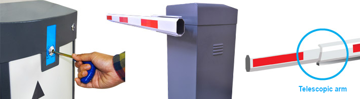 BR618T MAG TELESCOPIC ARM BARRIER GATE FOR HIGH TRAFFIC 2 barrier boom gate telescopic