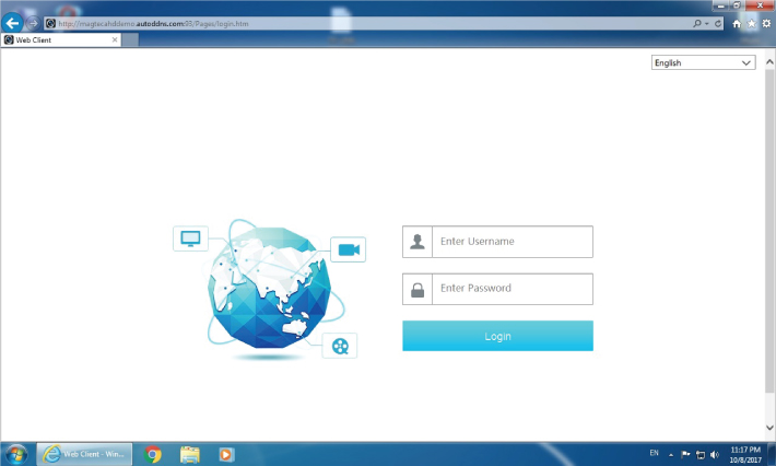 CCTV login page