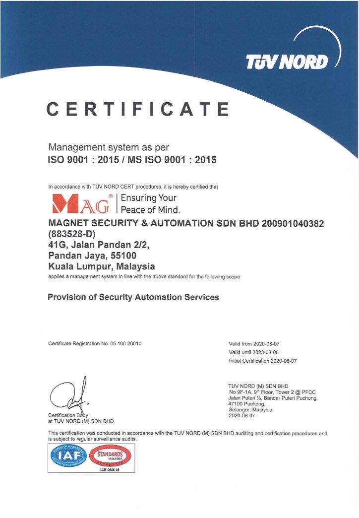 ISO certificate