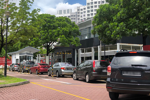 NO MORE CARS LINING UP TO ENTER PARKING 1