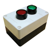 Double and triple push buttons with indicator lights are gate accessories for gate operation control.