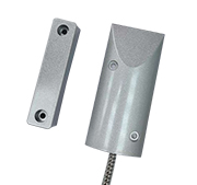 Floor roller shutter door magnetic contact sensor used for intrusion detection and access monitoring.