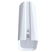 Outdoor dual tech motion detector sensor with pet immunity for perimeter security.