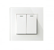 Dual push button wall switch adds simplicity and visibility as a gate accessory.