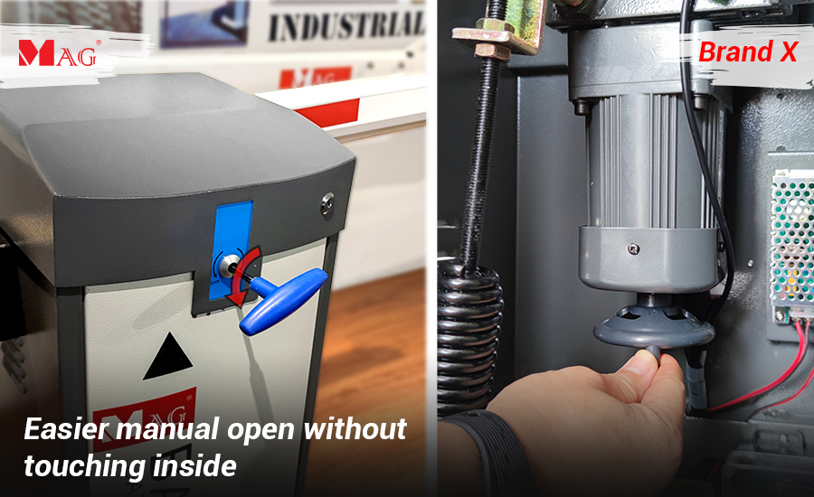Easier manual open without touching inside